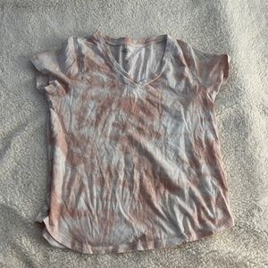 Pink V-Neck Tie Dye Top